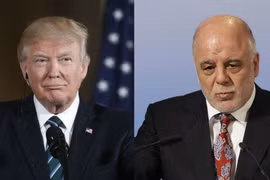 Tổng thống Mỹ Donald Trump (trái) và Tổng thống Iraq Haider al-Abadi. (Nguồn: AP)