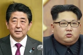 Thủ tướng Nhật Bản Shinzo Abe (trái) và Nhà lãnh đạo Triều Tiên Kim Jong-un. (Nguồn: Kyodo/TTXVN) 