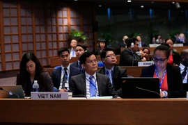 Đoàn đại biểu Việt Nam do Thứ trưởng Bộ Ngoại giao Hà Kim Ngọc dẫn đầu đã tham dự Khóa họp. (Ảnh: TTXVN)
