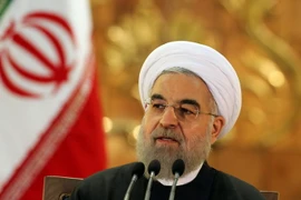 Tổng thống Iran Hassan Rouhani phát biểu tại một cuộc họp báo ở thủ đô Tehran ngày 17/1. (Nguồn: AFP/TTXVN)