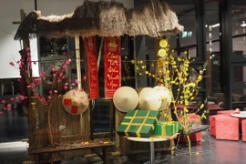 Không gian trang trí của Tet Show 2018 do UWE Việt thực hiện mang đậm chất không gian Tết Việt truyền thống. (Ảnh: Như Mai-Tuấn Anh/Vietnam+)