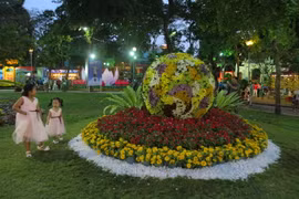 Hội hoa Xuân Bính Thân 2016 tại Công viên Tao Đàn, Thành phố Hồ Chí Minh. (Ảnh: Phương Vy/TTXVN)