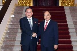 Thủ tướng Nguyễn Xuân Phúc tiếp Ngoại trưởng Triều Tiên Ri Yong-ho . (Ảnh: Thống Nhất/TTXVN) 