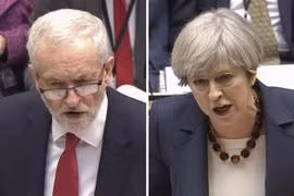Thủ tướng Anh Theresa May (phải) và lãnh đạo Công đảng Jeremy Corbyn. (Nguồn: AFP/TTXVN) 