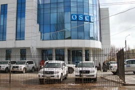 Văn phòng của Tổ chức An ninh và Hợp tác châu Âu ở Luhansk, Ukraine ngày 24/4. (Nguồn: EPA/TTXVN)