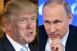 Tổng thống Nga Vladimir Putin (phải) và người đồng cấp Mỹ Donald Trump. (Nguồn: AFP/TTXVN)