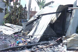 Hiện trường vụ cháy. (Ảnh: Huỳnh Sử/TTXVN) 