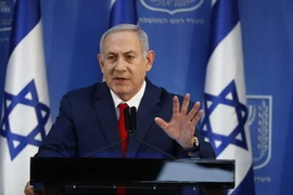Thủ tướng Israel Benjamin Netanyahu phát biểu tại Tel Aviv ngày 18/11/2018. (Nguồn: AFP/TTXVN) 