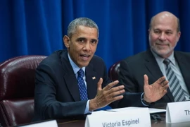 Tổng thống Mỹ Barack Obama nói về Hiệp định TPP tại Washington, DC, ngày 6/10/2015, một ngày sau khi các nước tham gia đàm phán đạt được Hiệp định. (Nguồn: AFP/TTXVN)