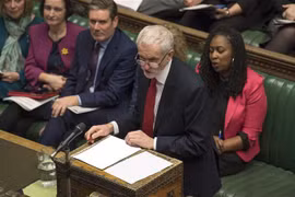 Lãnh đạo Công đảng Jeremy Corbyn (phía trước). (Nguồn: THX/TTXVN) 