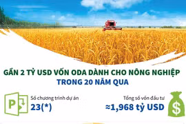 [Infographics] Gần 2 tỷ USD vốn ODA dành cho nông nghiệp trong 20 năm 