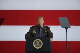 Tổng thống Mỹ Donald Trump phát biểu tại Căn cứ không quân Yokota của Mỹ ở Tokyo, Nhật Bản ngày 5/11. (Nguồn: AFP/TTXVN)