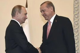 Tổng thống Tayyip Erdogan (phải) sẽ gặp người đồng cấp phía Nga Vladimir Putin. (Nguồn: AFP) 