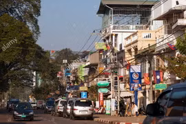 Đường phố ở Vientiane, Lào. (Nguồn: alamy.com)