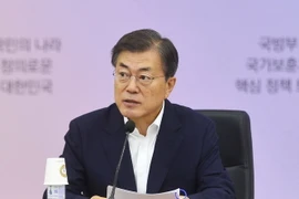 Tổng thống Hàn Quốc Moon Jae-in trong cuộc họp tại Seoul, Hàn Quốc ngày 28/8. (Nguồn: EPA/TTXVN)