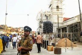 Cảnh sát Sri Lanka tại thủ đô Colombo. (Nguồn: AFP/TTXVN) 