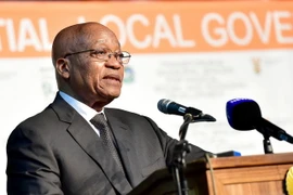 Tổng thống Nam Phi Jacob Zuma phát biểu tại Johannesburg ngày 6/4. (Nguồn: EPA/TTXVN)