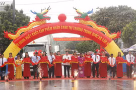 Lễ cắt băng khởi hành 60 tấn nhãn Sơn La xuất khẩu sang thị trường Mỹ, Trung Quốc năm 2019. (Ảnh: Quang Quyết/TTXVN) 