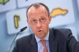 Ông Friedrich Merz trong cuộc họp báo tại Cologne, Đức ngày 19/3. (Nguồn: AFP/TTXVN)