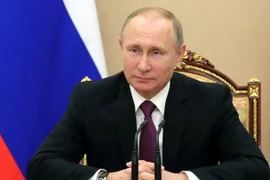 Tổng thống Nga Vladimir Putin chủ trì cuộc họp Hội đồng An ninh Nga tại Moskva ngày 10/5. (Nguồn: AFP/TTXVN)