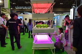 Hệ thống trồng trọt công nghệ cao của Panasonic. (Ảnh: Nguyễn Tuyến/Vietnam+)