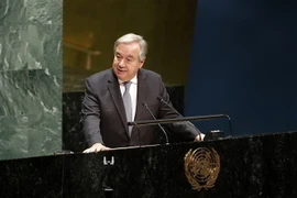 Tổng Thư ký Liên hợp quốc Antonio Guterres phát biểu tại trụ sở Liên hợp quốc ở New York, Mỹ ngày 21/9. (Nguồn: THX/TTXVN)