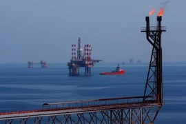 Các giàn khai thác dầu của Liên doanh Vietsovpetro tại mỏ Bạch Hổ. (Ảnh: Huy Hùng/TTXVN) 