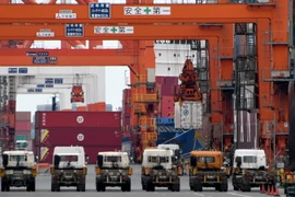 Hàng hóa được vận chuyển tại cảng Tokyo. (Nguồn: AFP/TTXVN)