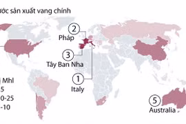 [Infographics] Sản lượng rượu vang trên thế giới giảm sút