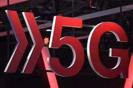 Biểu tượng mạng 5G tại một triển lãm trò chơi điện tử ở Makuhari,tỉnh Chiba, Nhật Bản, ngày 12/9/2019. (Nguồn: AFP/TTXVN) 