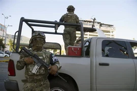 Binh sỹ tuần tra tại Acapulco, bang Guerrero, Mexico, ngày 21/2/2019. (Nguồn: AFP/TTXVN) 