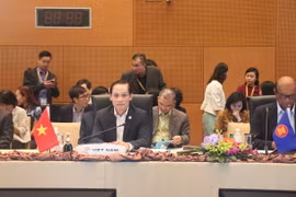 Thứ trưởng Bộ Ngoại giao Lê Hoài Trung tại cuộc họp trù bị cho ASEAN 27 và các Hội nghị cấp cao liên quan. (Ảnh: Kim Dung-Chí Giáp/Vietnam+)