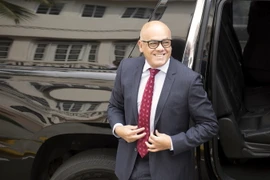 Bộ trưởng Truyền thông Venezuela Jorge Rodríguez tới cuộc đối thoại với phe đối lập, tại Santo Domingo, Cộng hòaDominicana ngày 29/1. (Nguồn: AFP/TTXVN)