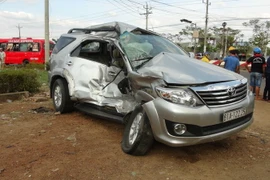 Hiện trường vụ tai nạn. (Ảnh: Đậu Tất Thành/TTXVN)