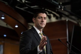 Chủ tịch Hạ viện Mỹ Paul Ryan phát biểu trong cuộc họp báo ở thủ đô Washington ngày 27/7. (Nguồn: AFP/TTXVN)