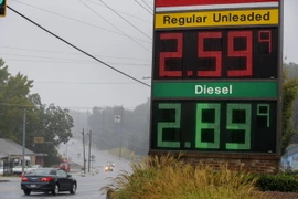 Bảng giá xăng tại Decatur, Georgia, Mỹ. (Nguồn: EPA/TTXVN)