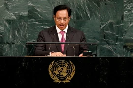 Thủ tướng Kuwait phát biểu tại khóa họp lần thứ 72 Đại hội đồng Liên hợp quốc ở New York, Mỹ ngày 20/9. (Nguồn: THX/TTXVN)