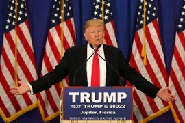 Ứng cử viên Donald Trump phát biểu tại cuộc họp báo ở Jupiter, bang Florida ngày 8/3. (Nguồn: AFP/TTXVN)