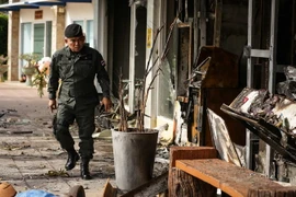 Hiện trường vụ đánh bom ở Pattani, miền Nam Thái Lan ngày 3/11/2016. (Nguồn: AFP/TTXVN)