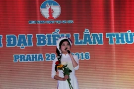 Một tiết mục biểu diễn tại chương trình. (Ảnh: Trần Quang Vinh/Vietnam+)