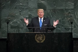 Tổng thống Mỹ Donald Trump phát biểu trước 193 thành viên Đại hội đồng Liên hợp quốc ngày 19/9. (Nguồn: THX/TTXVN)