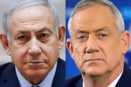 Thủ tướng Israel Benjamin Netanyahu (trái) và lãnh đạo đảng Xanh Trắng Benny Gantz. (Nguồn: AFP/TTXVN) 