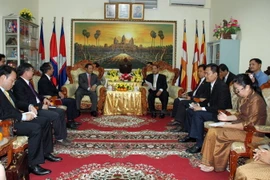 Quang cảnh buổi hội đàm. (Ảnh: Xuân Khu/TTXVN)