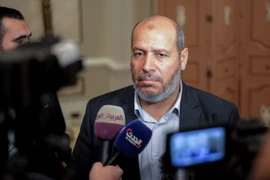 Thủ lĩnh phong trào Hồi giáo Hamas của Palestine Khalil al-Hayya phát biểu tại cuộc họp báo sau khi kết thúc hai ngày đối thoại tại Cairo ngày 22/11. (Nguồn: AFP/TTXVN)