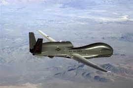 Máy bay trinh sát và do thám không người lái RQ-4 Global Hawk của Mỹ, tương tự máy bay bị lực lượng phòng không Iran bắn rơi. (Nguồn: AFP/TTXVN) 