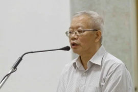 Bị cáo Trần Trung Chí Hiếu, nguyên Chủ tịch Hội đồng quản trị PVTEX, tại phiên tòa ngày 29/8. (Ảnh: Doãn Tấn/TTXVN)