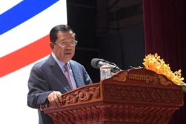 Thủ tướng Samdech Hun Sen phát biểu tại một buổi lễ ở Phnom Penh. (Nguồn: THX/TTXVN)