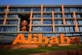Logo của Alibaba tại Hàng Châu, tỉnh Chiết Giang, Trung Quốc. (Nguồn: Reuters)