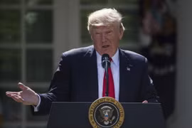 Tổng thống Mỹ Donald Trump phát biểu ở thủ đô Washington ngày 1/6. (Nguồn: EPA/TTXVN)