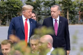Tổng thống Donald Trump (trái) và người đồng cấp Thổ Nhĩ Kỳ Recep Tayyip Erdogan. (Nguồn: AFP/Getty Images) 